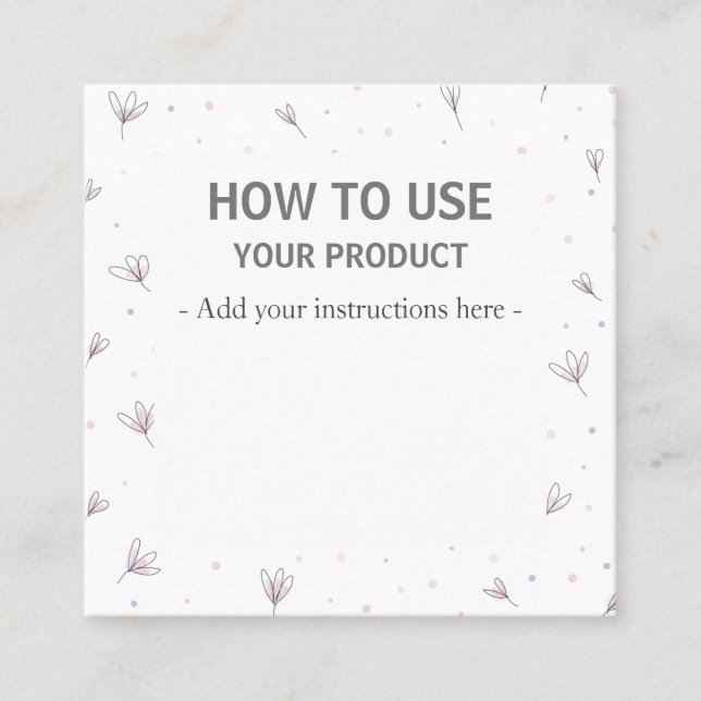 How To Use Modern Neutral Instruction Cards (Front)