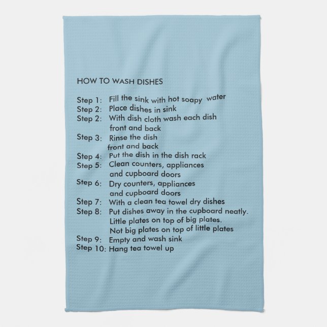 How to Wash Dishes Kitchen Tea Towel (Vertical)