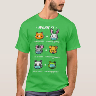How to wear a face mask animals cute T-Shirt