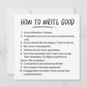 How To Write Good Card