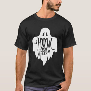 How-Tooo-Weeen, Cute Halloween White Ghost Bats Co T-Shirt