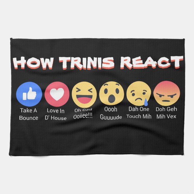 How Trinis React Tea Towel (Horizontal)