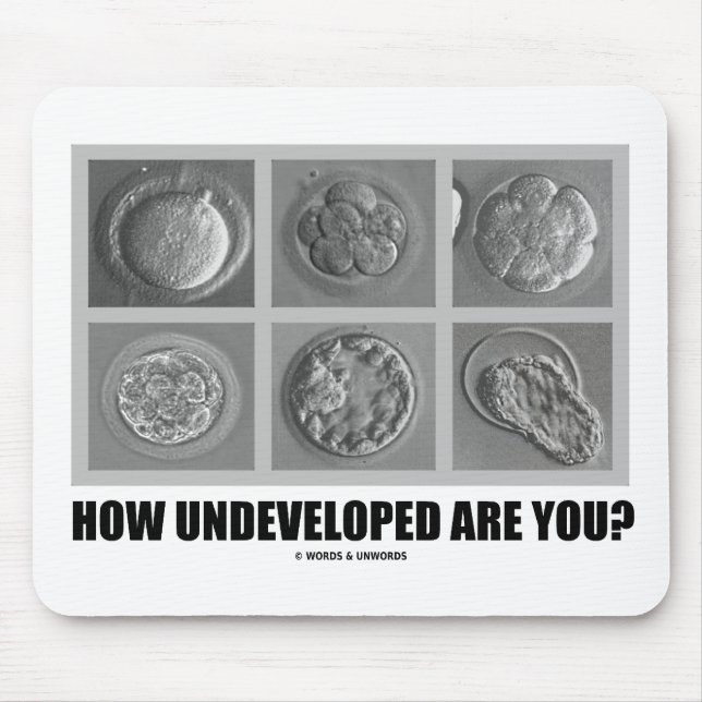 How Undeveloped Are You? Embryos Zygotes Mouse Mat (Front)