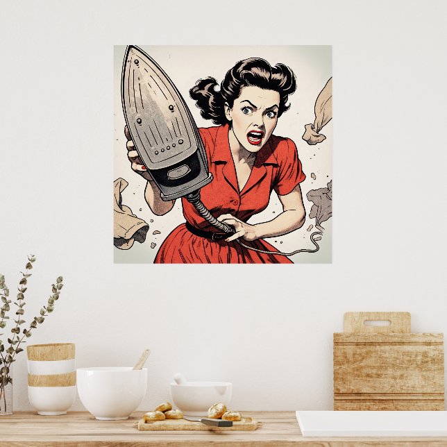 How Was Your Day 1950's Romance Comic Poster (Kitchen)