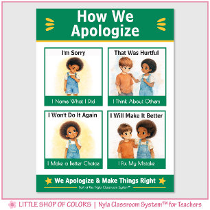 How We Apologise Kindergarten Anchor Chart