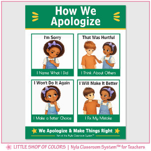 How We Apologise Kindergarten Anchor Chart