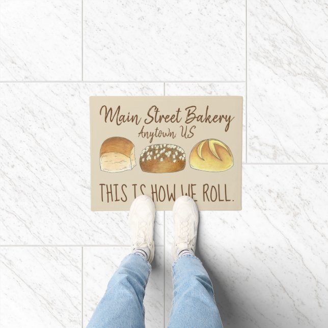 How We Roll Bread Rolls Bakery Restaurant Foodie Doormat (Indoor)