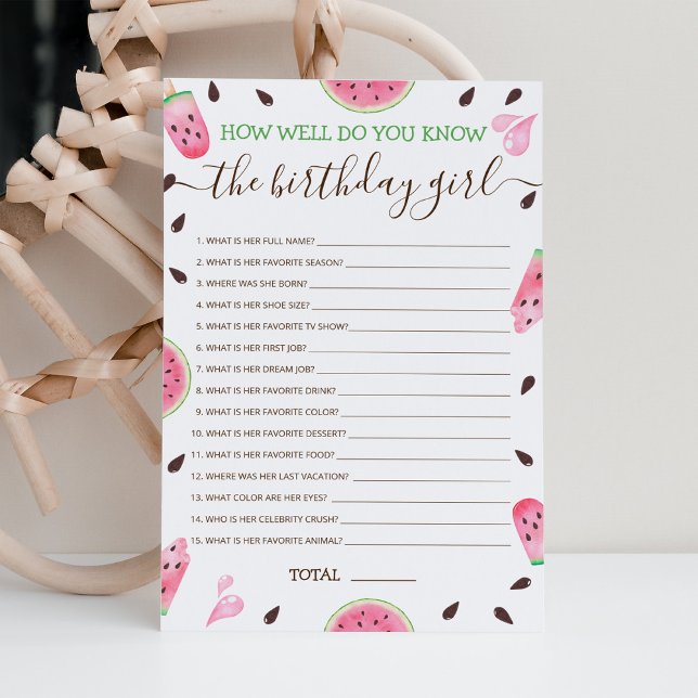 How Well Do You Know Birthday Girl Editable Game (Creator Uploaded)