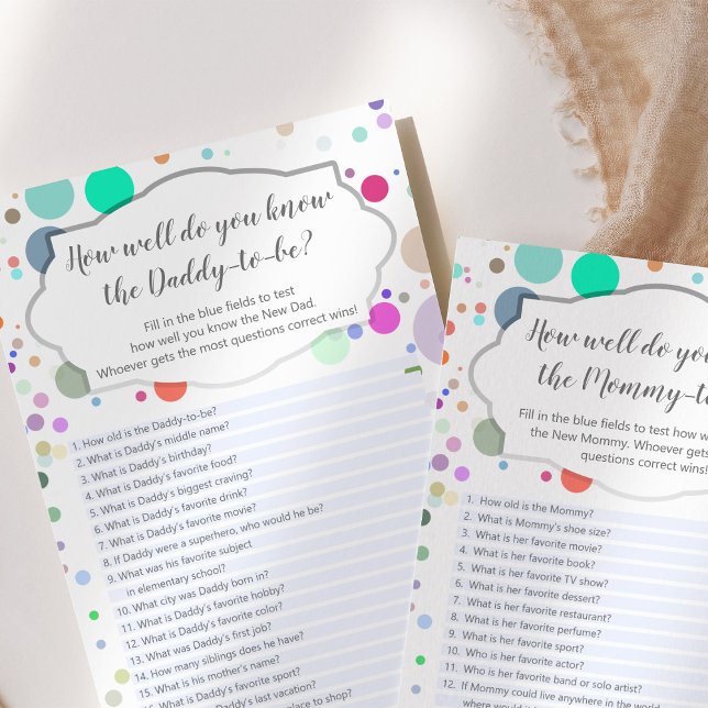 How well do you know Mommy and Daddy, double sided (Creator Uploaded)