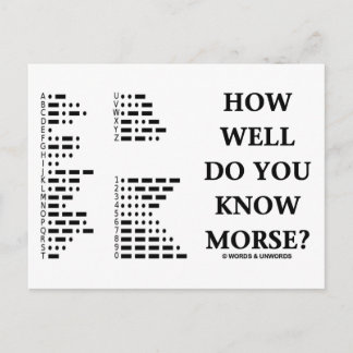How Well Do You Know Morse? (Intl Morse Code) Postcard