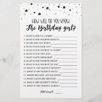 How well do you know the Birthday girl game