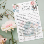 How Well Do You Know the Bride Alice In Wonderland<br><div class="desc">Vintage Alice in Wonderland how well do you know the bride bridal shower game. Fun game to play at your bridal shower party. Perfect for an Alice in Wonderland-themed bridal shower. Design features a mix of our own hand-drawn original florals and artwork. We've meticulously restored the iconic Alice in Wonderland...</div>