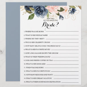 How Well Do You Know the Bride Bridal Shower Game