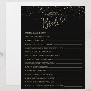 How Well Do You Know the Bride Bridal Shower Game
