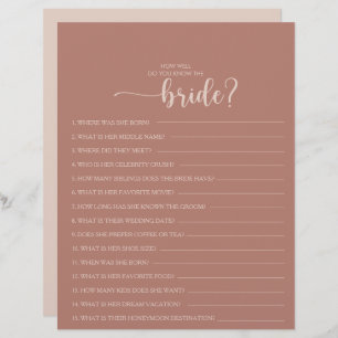 How Well Do You Know the Bride Bridal Shower Game