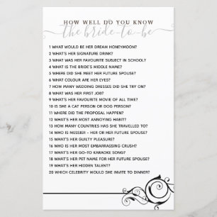 How Well Do you Know The Bride Bridal Shower Game