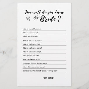 How Well Do You Know The Bride Game