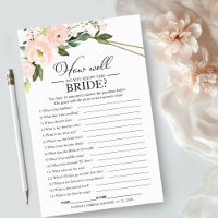 How Well Do You Know The Bride Pink Floral Game