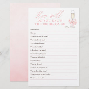 How Well Do You Know The Bride To Be Bridal Games