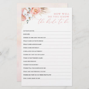 How Well Do You Know The Bride To Be Bridal Shower