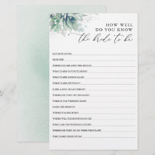 How Well Do You Know The Bride To Be Bridal Shower