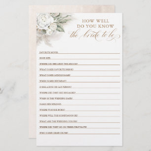 How Well Do You Know The Bride To Be Bridal Shower