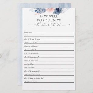 How Well Do You Know The Bride To Be Bridal Shower