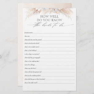 How Well Do You Know The Bride To Be Bridal Shower