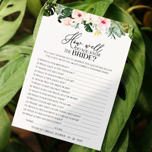 How Well Do You Know The Bride Tropical card