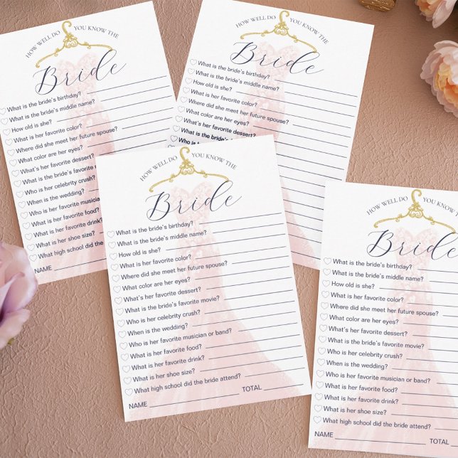 How Well Do You Know the Bride Wedding Dress Game Invitation (How Well Do You Know the Bride Wedding Dress Game Invitation)
