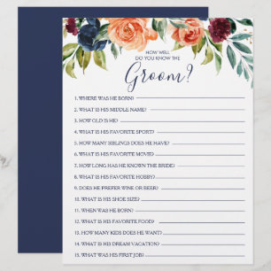 How Well Do You Know the Groom Bridal Shower Game