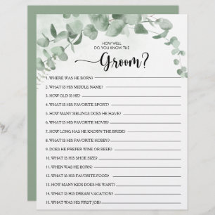 How Well Do You Know the Groom Bridal Shower Game
