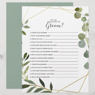 How Well Do You Know the Groom Bridal Shower Game