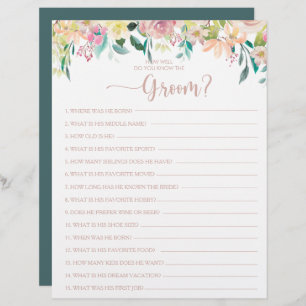 How Well Do You Know the Groom Bridal Shower Game