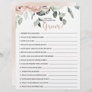 How Well Do You Know the Groom Bridal Shower Game