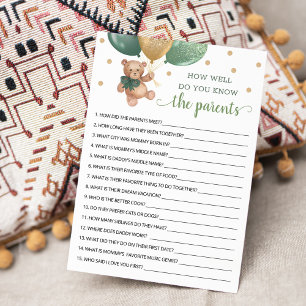 How Well Do You Know The Parents Teddy Bear Card