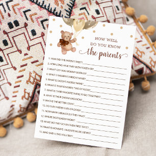 How Well Do You Know The Parents Teddy Bear Card