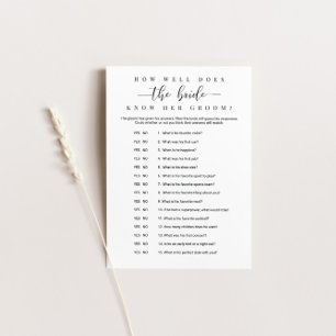 How Well Does the Bride Know Her Groom Game Invitation