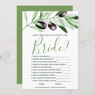 How well know Bride Olive Branches Bridal Shower Invitation