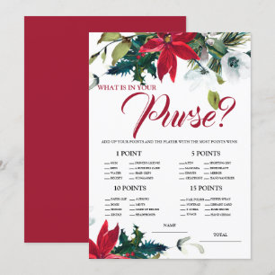 How well know Bride Poinsettia Bridal Shower Game Invitation