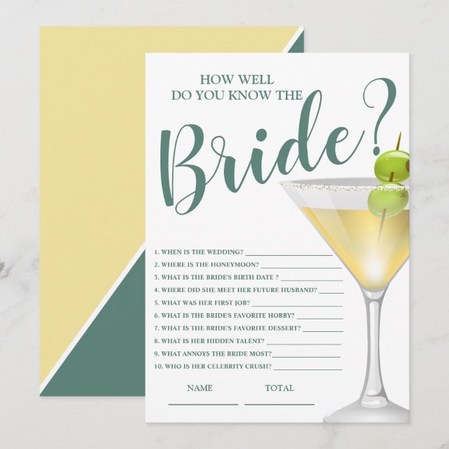 How well know the Bride Elegant Bridal Shower  Invitation (Front/Back)