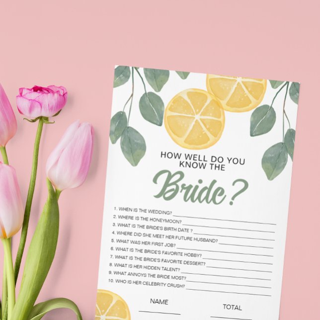 How well know the Bride Lemon Bridal Game  (Creator Uploaded)