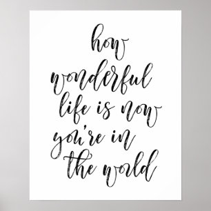 How Wonderful Life Is Now You're In The World Poster