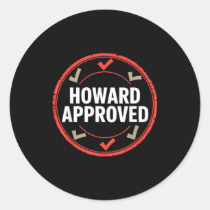 Howard approved classic round sticker