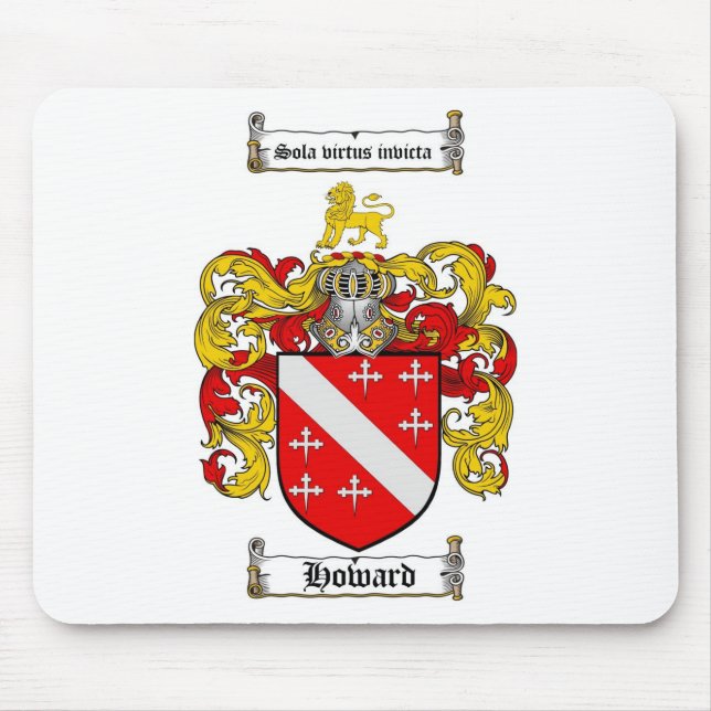 HOWARD FAMILY CREST -  HOWARD COAT OF ARMS MOUSE MAT (Front)