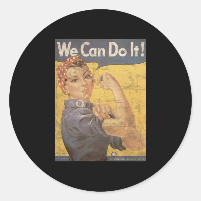 Howard Miller We Can Do It Rosie the Riveter Classic Round Sticker (Front)