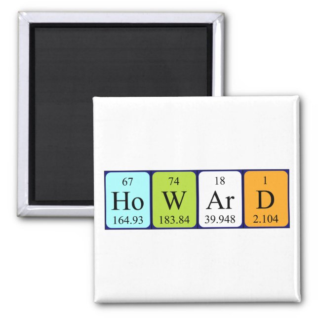 Howard periodic table name magnet (Front)