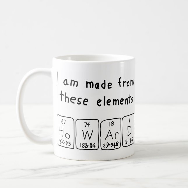 Howard periodic table name mug (Left)
