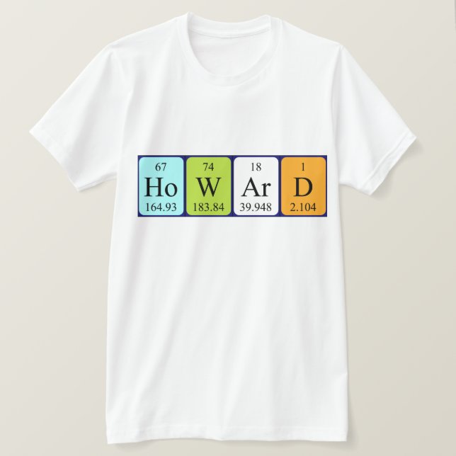 Howard periodic table name shirt (Design Front)