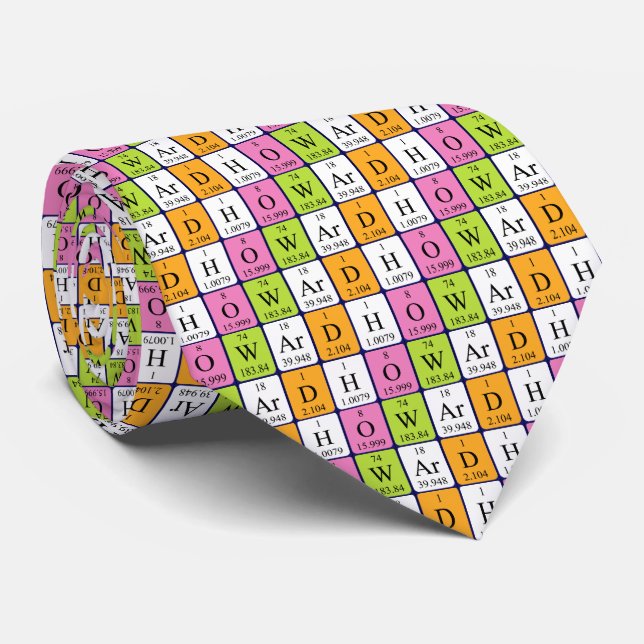 Howard periodic table name tie (Rolled)